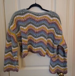 Hand Crocheted Wave Sweater